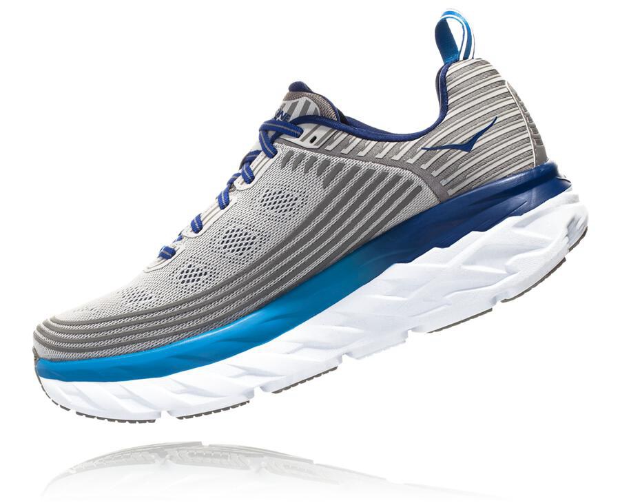 Hoka Australia One One Bondi 6 - Mens Running Shoes Grey - XLVPA-3624